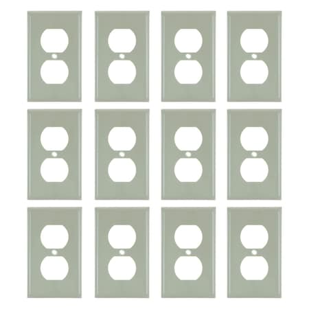 Sunlite Duplex Single Gang switch Cover Plate, Almond, Plastic, UL Listed, 12PK 40894-NS